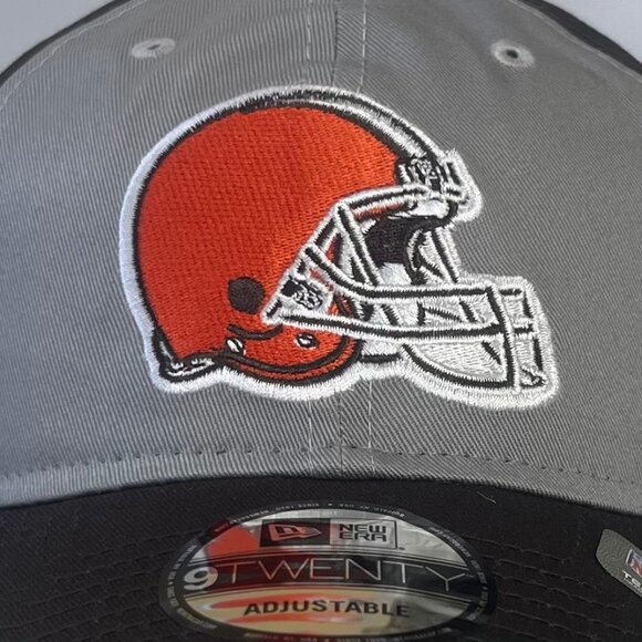 Cleveland Browns Adjustable Baseball Hat Cap Gray Brown New NFL New Era OS - Picture 4 of 11